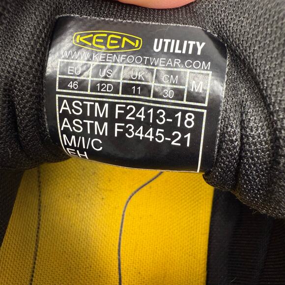 Keen Utility Shoes Men's 12D Black Composite Toe Work Shoes Rugged Comfort - Picture 14 of 14